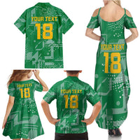 Custom Guyana Football Family Matching Summer Maxi Dress and Hawaiian Shirt One Team One Game Green Version - Wonder Print Shop