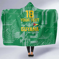 Custom Guyana Football Hooded Blanket One Team One Game Green Version - Wonder Print Shop