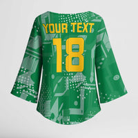 Custom Guyana Football Kimono Sleeve Blouse One Team One Game Green Version - Wonder Print Shop