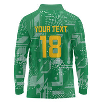 Custom Guyana Football Long Sleeve Polo Shirt One Team One Game Green Version - Wonder Print Shop