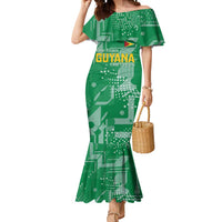 Custom Guyana Football Mermaid Dress One Team One Game Green Version - Wonder Print Shop