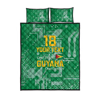 Custom Guyana Football Quilt Bed Set One Team One Game Green Version - Wonder Print Shop