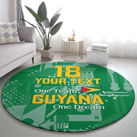 Custom Guyana Football Round Carpet One Team One Game Green Version - Wonder Print Shop