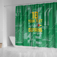 Custom Guyana Football Shower Curtain One Team One Game Green Version - Wonder Print Shop