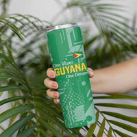 Custom Guyana Football Skinny Tumbler One Team One Game Green Version - Wonder Print Shop