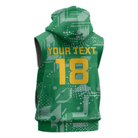 Custom Guyana Football Sleeveless Hoodie One Team One Game Green Version - Wonder Print Shop