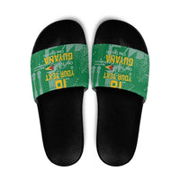Custom Guyana Football Slide Sandals One Team One Game Green Version - Wonder Print Shop