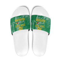 Custom Guyana Football Slide Sandals One Team One Game Green Version - Wonder Print Shop