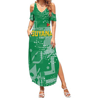 Custom Guyana Football Summer Maxi Dress One Team One Game Green Version - Wonder Print Shop