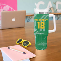 Custom Guyana Football Tumbler With Handle One Team One Game Green Version - Wonder Print Shop