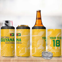Custom Guyana Football 4 in 1 Can Cooler Tumbler One Team One Game Yellow Version - Wonder Print Shop
