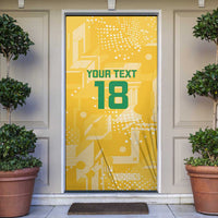 Custom Guyana Football Door Cover One Team One Game Yellow Version - Wonder Print Shop