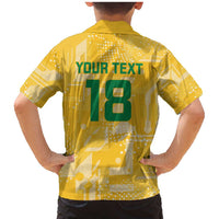 Custom Guyana Football Family Matching Mermaid Dress and Hawaiian Shirt One Team One Game Yellow Version - Wonder Print Shop