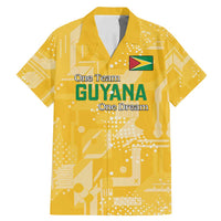 Custom Guyana Football Family Matching Mermaid Dress and Hawaiian Shirt One Team One Game Yellow Version - Wonder Print Shop