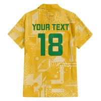 Custom Guyana Football Family Matching Off The Shoulder Long Sleeve Dress and Hawaiian Shirt One Team One Game Yellow Version - Wonder Print Shop