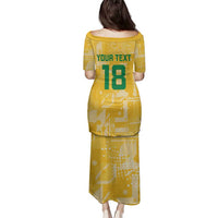 Custom Guyana Football Family Matching Puletasi and Hawaiian Shirt One Team One Game Yellow Version - Wonder Print Shop