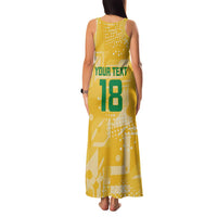 Custom Guyana Football Family Matching Tank Maxi Dress and Hawaiian Shirt One Team One Game Yellow Version - Wonder Print Shop