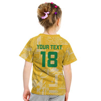 Custom Guyana Football Kid T Shirt One Team One Game Yellow Version - Wonder Print Shop