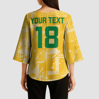 Custom Guyana Football Kimono Sleeve Blouse One Team One Game Yellow Version - Wonder Print Shop