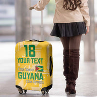 Custom Guyana Football Luggage Cover One Team One Game Yellow Version - Wonder Print Shop