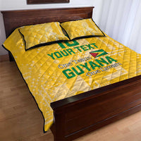 Custom Guyana Football Quilt Bed Set One Team One Game Yellow Version - Wonder Print Shop