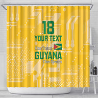 Custom Guyana Football Shower Curtain One Team One Game Yellow Version - Wonder Print Shop