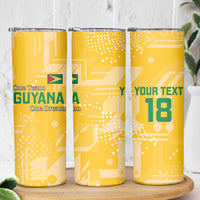 Custom Guyana Football Skinny Tumbler One Team One Game Yellow Version - Wonder Print Shop