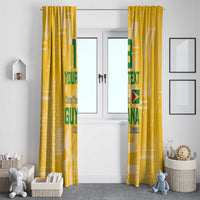 Custom Guyana Football Window Curtain One Team One Game Yellow Version - Wonder Print Shop
