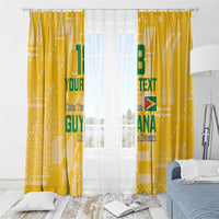 Custom Guyana Football Window Curtain One Team One Game Yellow Version - Wonder Print Shop