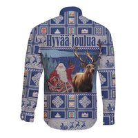 Finland Joulupukki Christmas Long Sleeve Button Shirt Mythology Hannunvaakuna - Wonder Print Shop