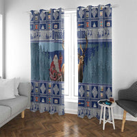 Finland Joulupukki Christmas Window Curtain Mythology Hannunvaakuna - Wonder Print Shop