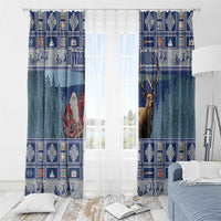 Finland Joulupukki Christmas Window Curtain Mythology Hannunvaakuna - Wonder Print Shop