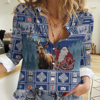 Finland Joulupukki Christmas Women Casual Shirt Mythology Hannunvaakuna - Wonder Print Shop