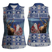Finland Joulupukki Christmas Women Sleeveless Polo Shirt Mythology Hannunvaakuna - Wonder Print Shop