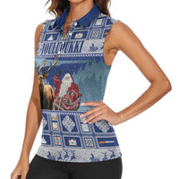 Finland Joulupukki Christmas Women Sleeveless Polo Shirt Mythology Hannunvaakuna - Wonder Print Shop