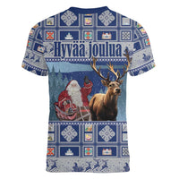 Finland Joulupukki Christmas Women V-Neck T-Shirt Mythology Hannunvaakuna - Wonder Print Shop
