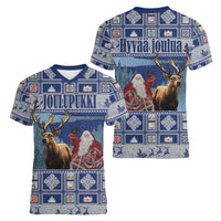 Finland Joulupukki Christmas Women V-Neck T-Shirt Mythology Hannunvaakuna - Wonder Print Shop