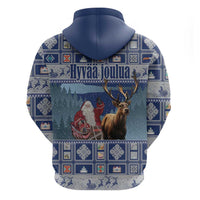Finland Joulupukki Christmas Zip Hoodie Mythology Hannunvaakuna - Wonder Print Shop