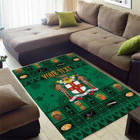 Personalized Jamaica Christmas Area Rug Coat Of Arms - Merri Crissmuss - Wonder Print Shop