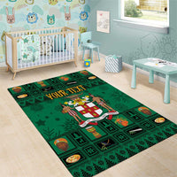 Personalized Jamaica Christmas Area Rug Coat Of Arms - Merri Crissmuss - Wonder Print Shop