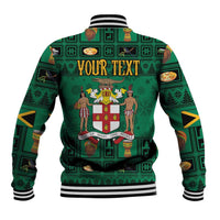 Personalized Jamaica Christmas Baseball Jacket Coat Of Arms - Merri Crissmuss - Wonder Print Shop