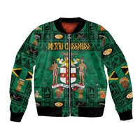 Personalized Jamaica Christmas Bomber Jacket Coat Of Arms - Merri Crissmuss - Wonder Print Shop
