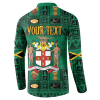 Personalized Jamaica Christmas Button Sweatshirt Coat Of Arms - Merri Crissmuss - Wonder Print Shop