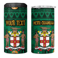 Personalized Jamaica Christmas 4 in 1 Can Cooler Tumbler Coat Of Arms - Merri Crissmuss - Wonder Print Shop