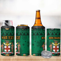 Personalized Jamaica Christmas 4 in 1 Can Cooler Tumbler Coat Of Arms - Merri Crissmuss - Wonder Print Shop