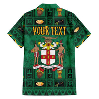 Personalized Jamaica Christmas Family Matching Off The Shoulder Long Sleeve Dress and Hawaiian Shirt Coat Of Arms - Merri Crissmuss - Wonder Print Shop
