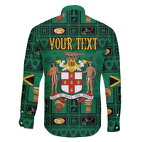 Personalized Jamaica Christmas Family Matching Off The Shoulder Long Sleeve Dress and Hawaiian Shirt Coat Of Arms - Merri Crissmuss - Wonder Print Shop