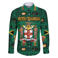 Personalized Jamaica Christmas Family Matching Puletasi and Hawaiian Shirt Coat Of Arms - Merri Crissmuss - Wonder Print Shop