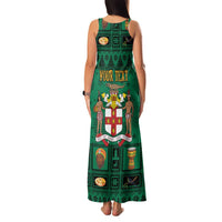 Personalized Jamaica Christmas Family Matching Tank Maxi Dress and Hawaiian Shirt Coat Of Arms - Merri Crissmuss - Wonder Print Shop