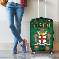 Personalized Jamaica Christmas Luggage Cover Coat Of Arms - Merri Crissmuss - Wonder Print Shop